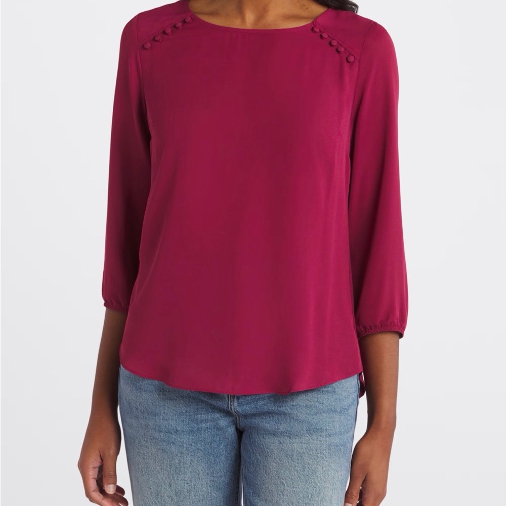 Women's Burgundy Blouse- Medium